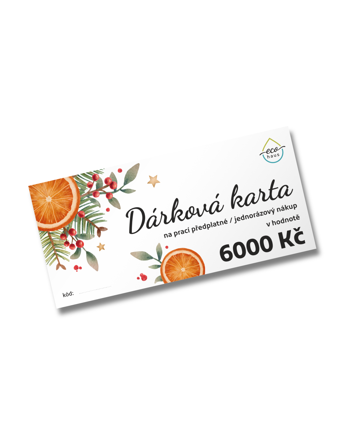 Elektronická dárková karta EcoHaus vlastní logo